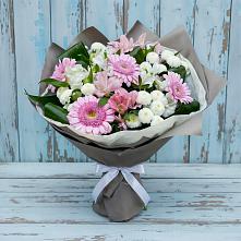 Букет цветов из:  Герберы, Альстромерии и Хризантемы в Нижней Туре