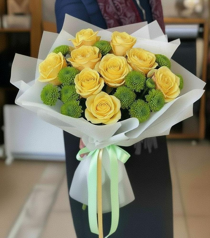 Букет цветов из: Хризантемы и Розы в Нижней Туре