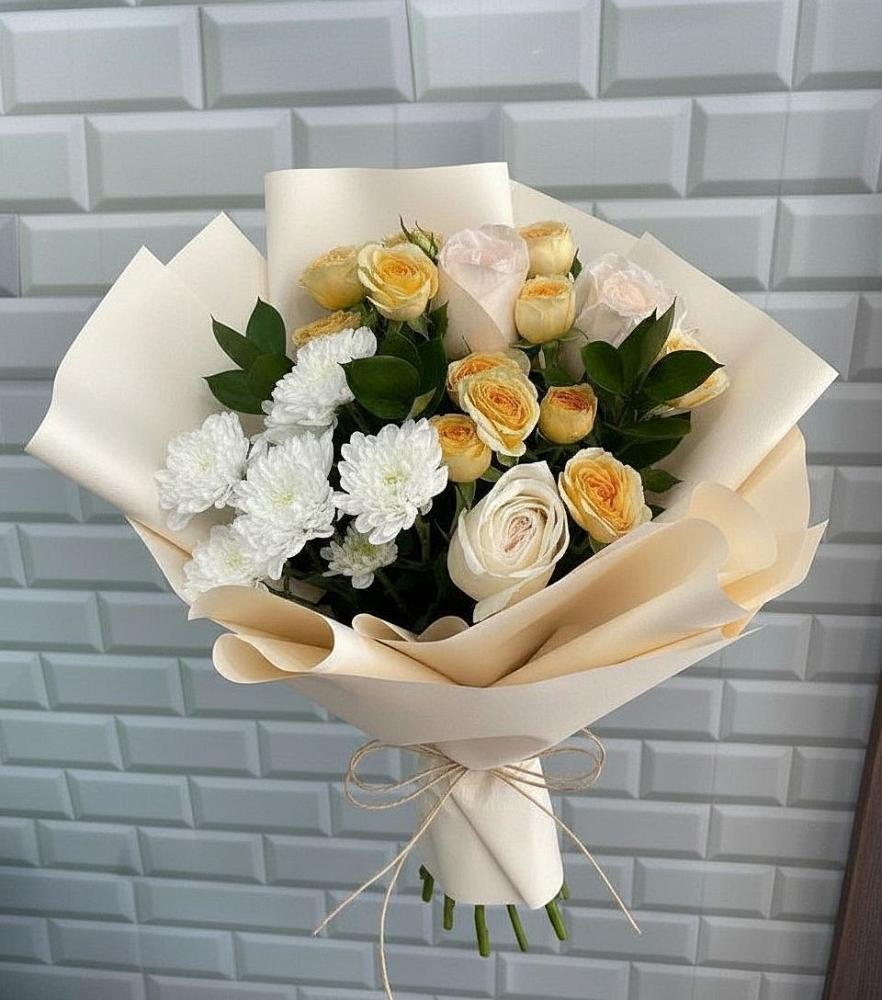 Букет цветов из: Розы и Хризантемы в Нижней Туре