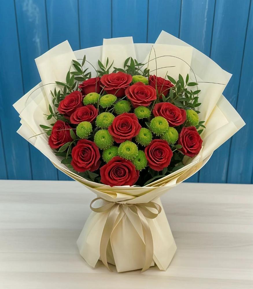 Букет цветов из: Розы и Хризантемы в Нижней Туре