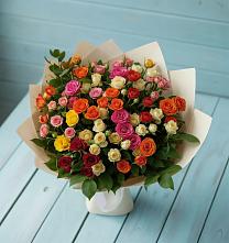 Букет Микс из разноцветных кустовых роз #REPLACE_PRED# Нижней Туре